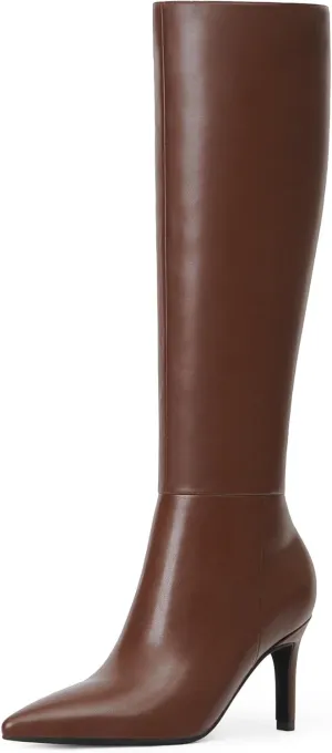 Modatope Knee High Boots Women Pointed Toe Tall Boots Stiletto High Heel Long Boots Side Zipper Dress Fashion Boots Shoes