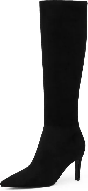Modatope Knee High Boots Women Pointed Toe Tall Boots Stiletto High Heel Long Boots Side Zipper Dress Fashion Boots Shoes