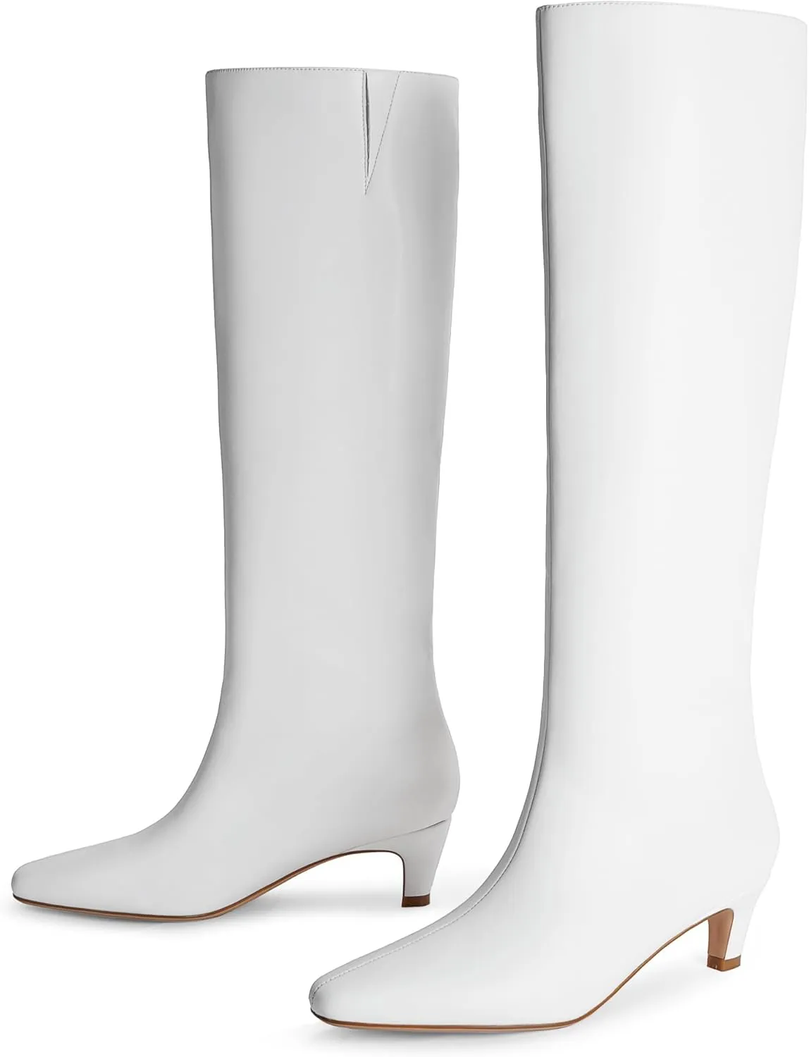 Modatope Knee High Boots Women Square Toe Kitten Heel Tall Boots Womens Fashion Long Boots