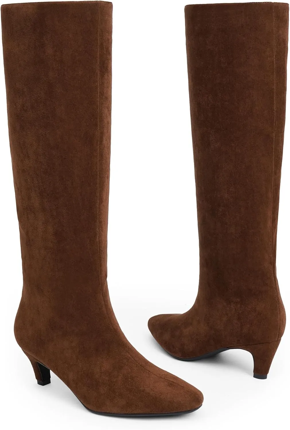 Modatope Knee High Boots Women Square Toe Kitten Heel Tall Boots Womens Fashion Long Boots