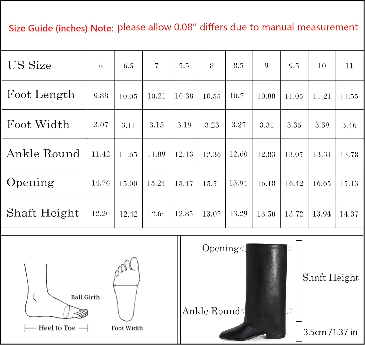 Modatope Mid Calf Boots for Women Fold Over Boots Square Toe Flat boots Slouch Riding Boots Slip On Shark Boots
