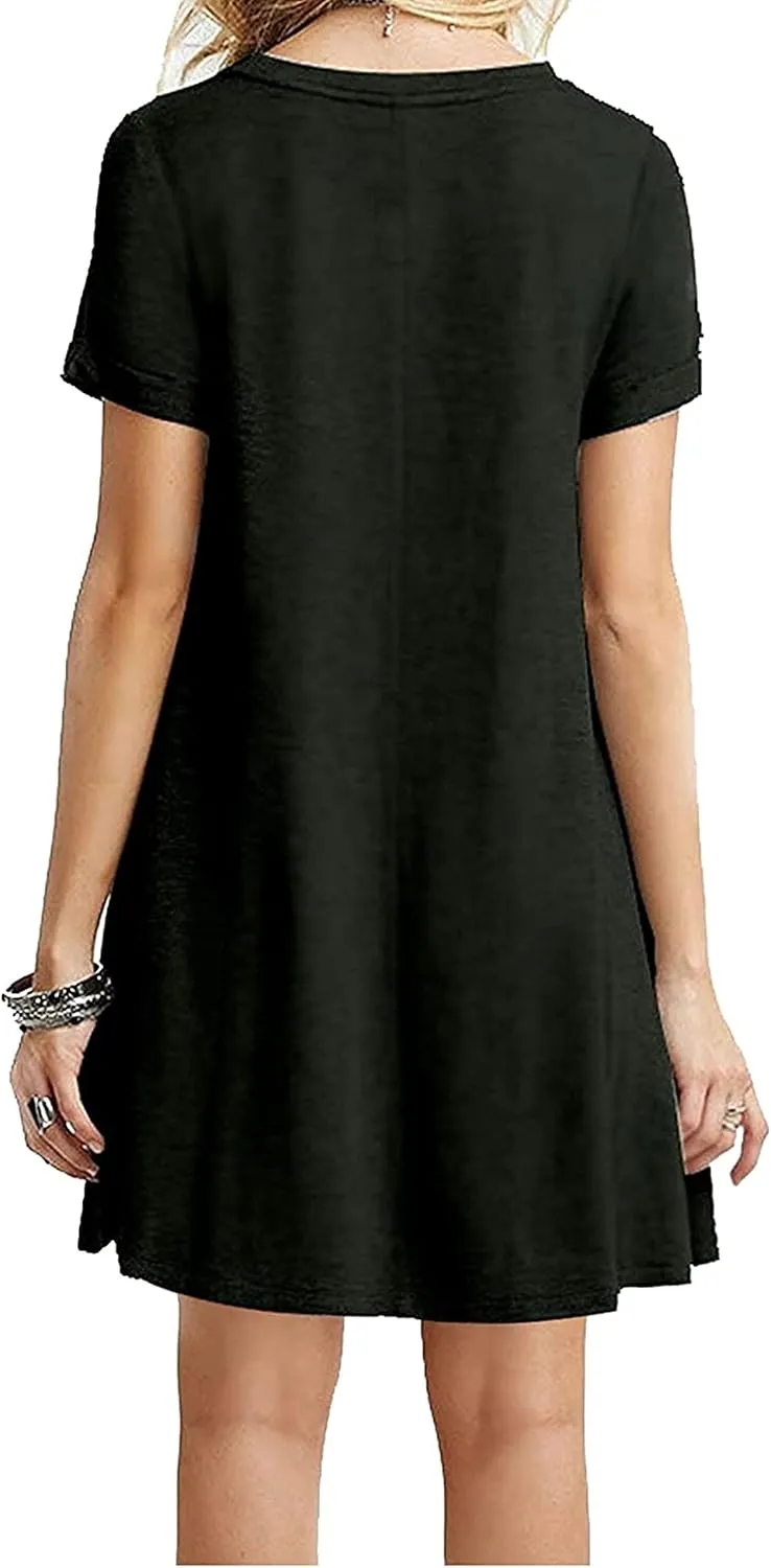 MOLERANI Women's Casual Plain Simple T-Shirt Loose Dress