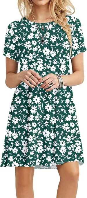 MOLERANI Women's Casual Plain Simple T-Shirt Loose Dress