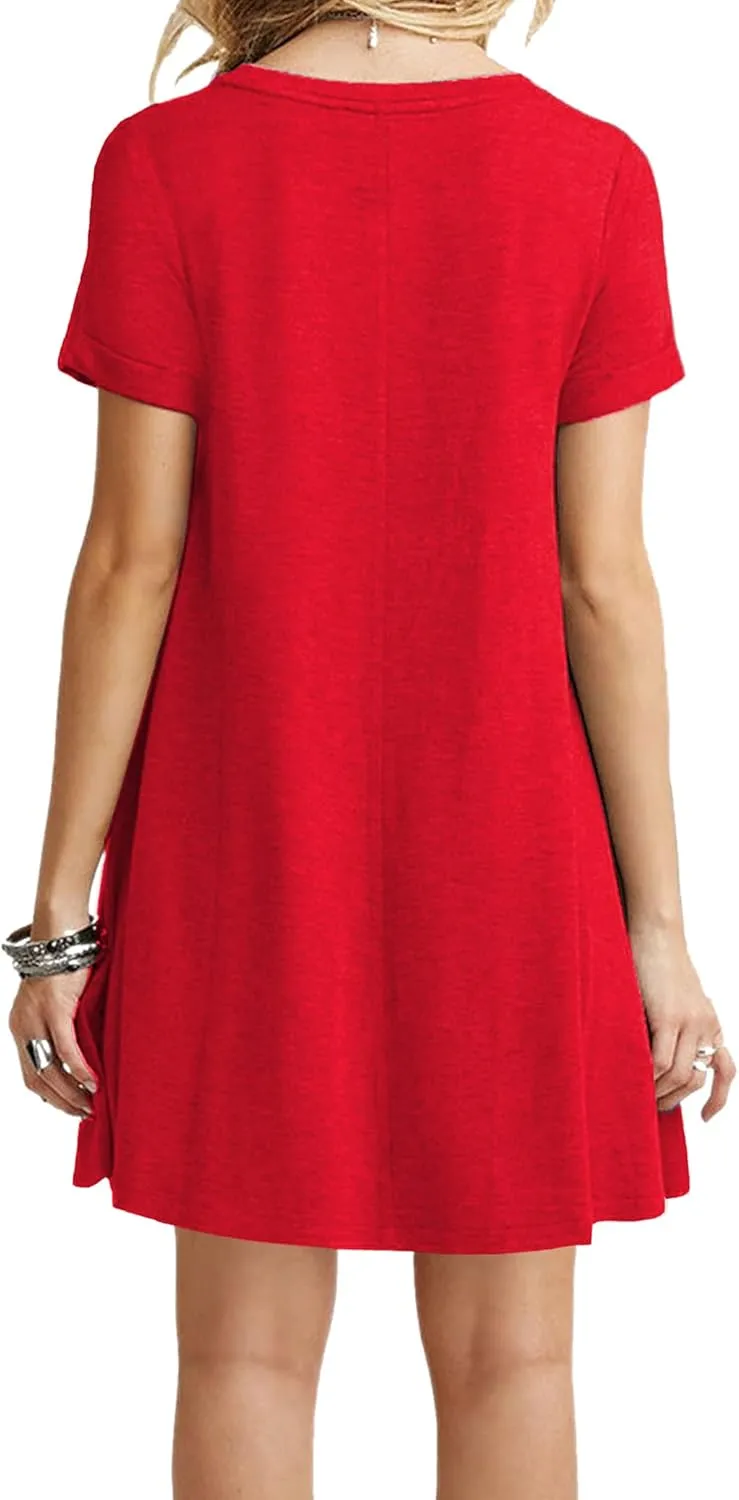 MOLERANI Women's Casual Plain Simple T-Shirt Loose Dress