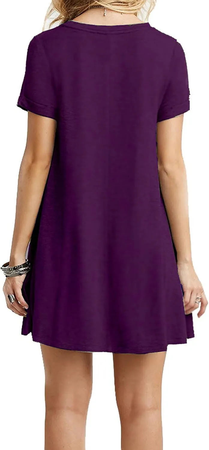 MOLERANI Women's Casual Plain Simple T-Shirt Loose Dress