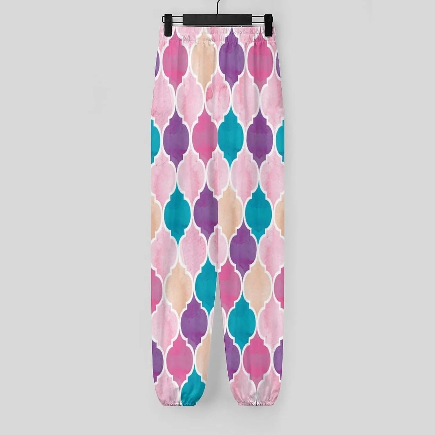 Moroccan Texture Yoga Bloomers Womans Hippie Harem Pant Lantern Pants Elastic Gym Yoga Clothes Loose Casual Slacks