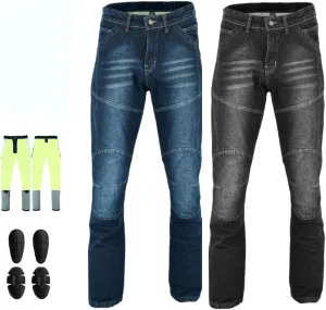 Motorcycle Kevlar Jeans ProtectiveMotorcycle Denim Jeans Pants Reinforced Hip and Knee Safety with CE Removable Armor