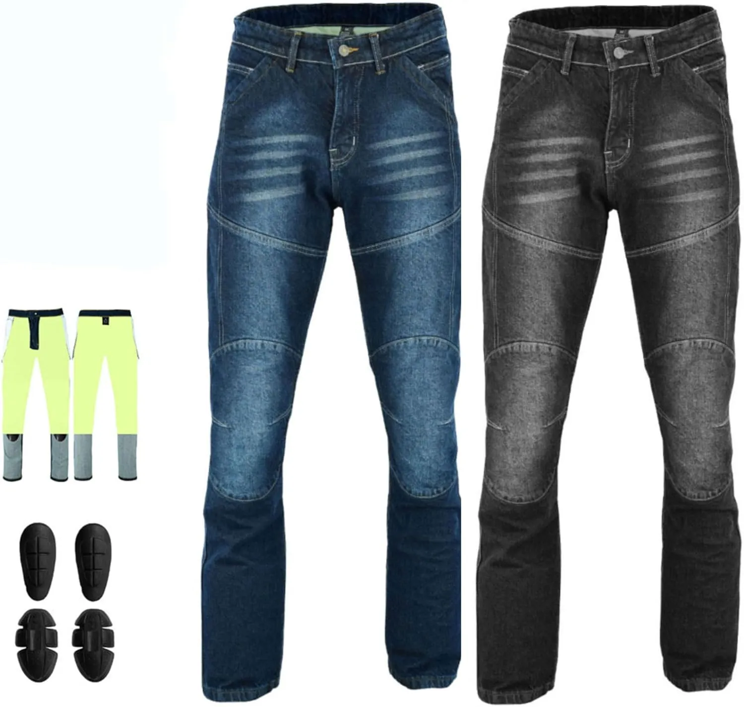 Motorcycle Kevlar Jeans ProtectiveMotorcycle Denim Jeans Pants Reinforced Hip and Knee Safety with CE Removable Armor