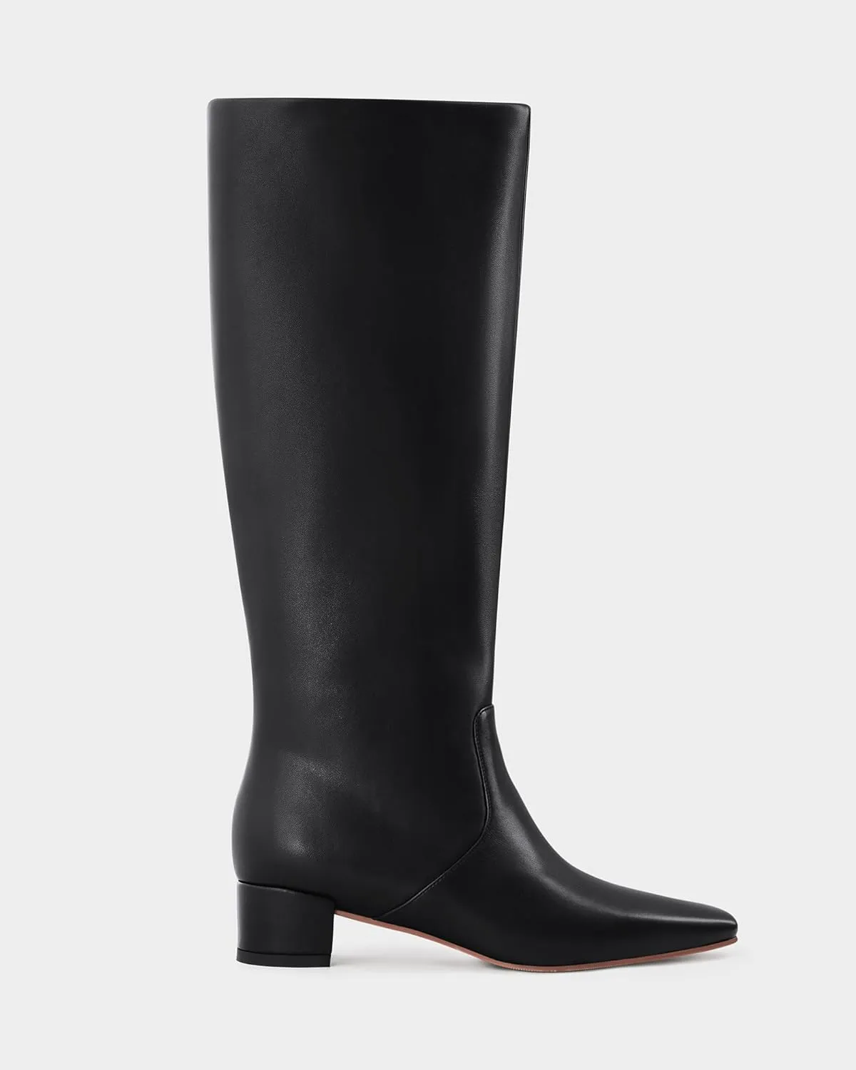 MUCCCUTE Knee High Boots - Boots for Women Square Toe Chunky Heels Tall Boots Pull-On PU Low Block Heel Long Boot