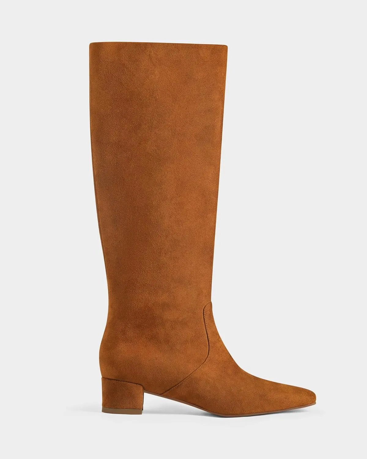 MUCCCUTE Knee High Boots - Boots for Women Square Toe Chunky Heels Tall Boots Pull-On PU Low Block Heel Long Boot