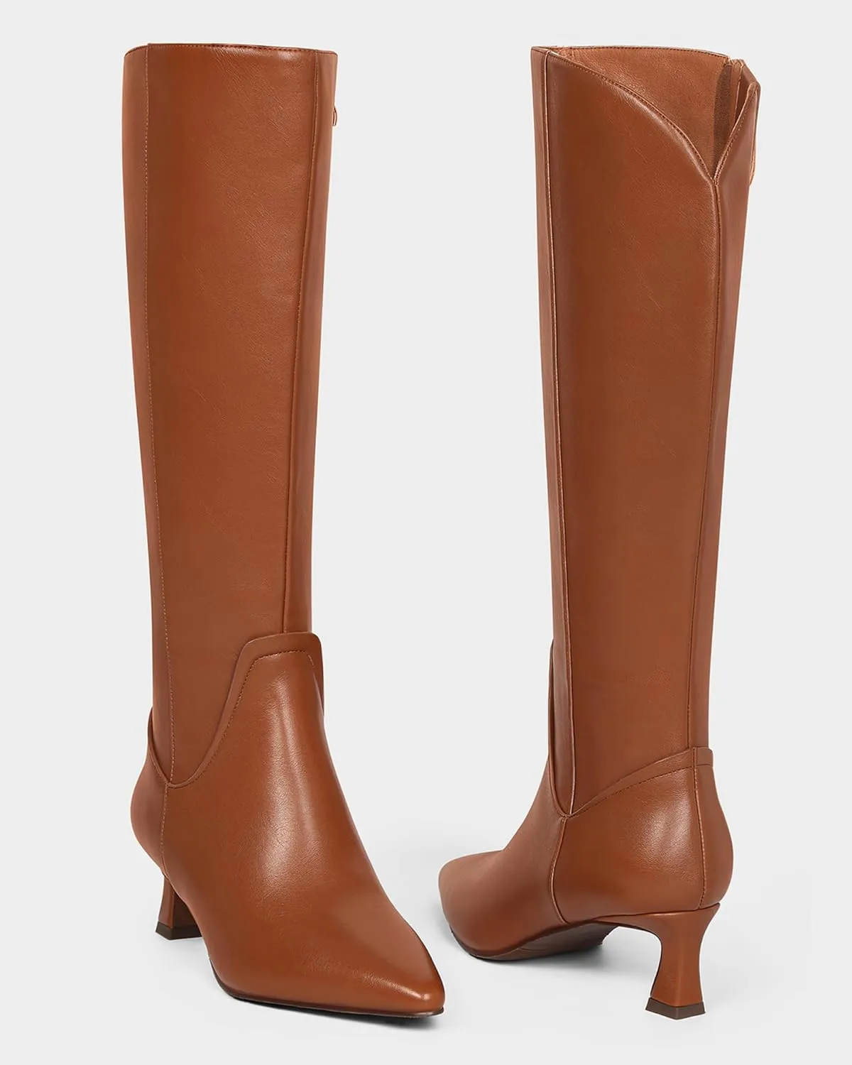 MUCCCUTE Knee High Boots for Women Kitten Heel Tall Boots Pointed Toe Slip On Sexy Fashion Long Botas with Full Side Zipper