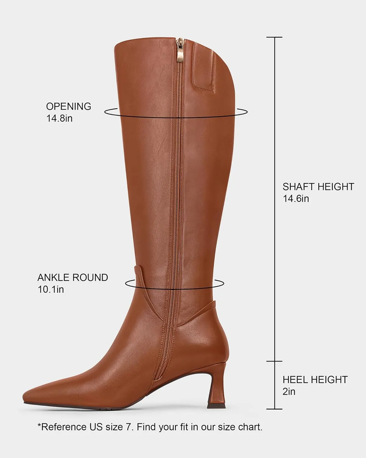 MUCCCUTE Knee High Boots for Women Kitten Heel Tall Boots Pointed Toe Slip On Sexy Fashion Long Botas with Full Side Zipper