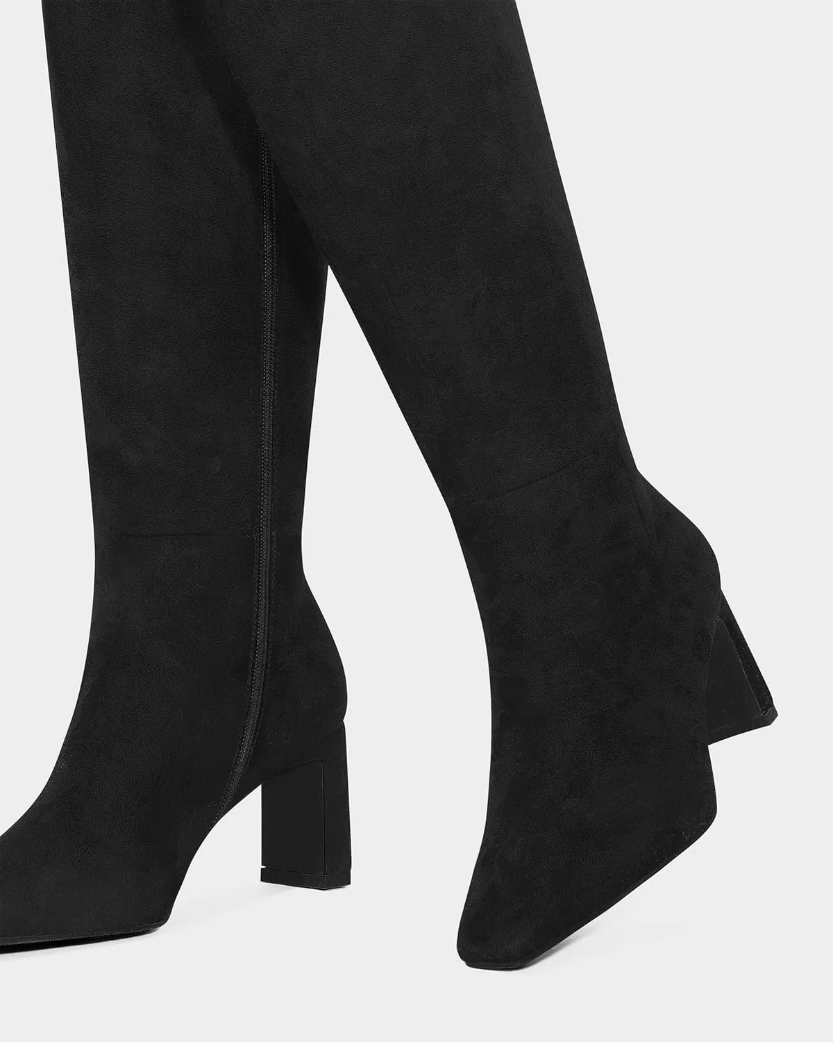 MUCCCUTE Knee High Boots for Women Tall Boots Chunky Heel Square Toe with Side Zipper Pull On Fall Long Boots