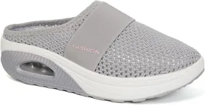 Mules for Women 2025 Backless Walking Sneakers Summer Slip-On Mule Shoes Air Cushion Platform Mesh Orthopedic Diabetic Clogs Lightweight Outdoor Slippers on Feet All Day