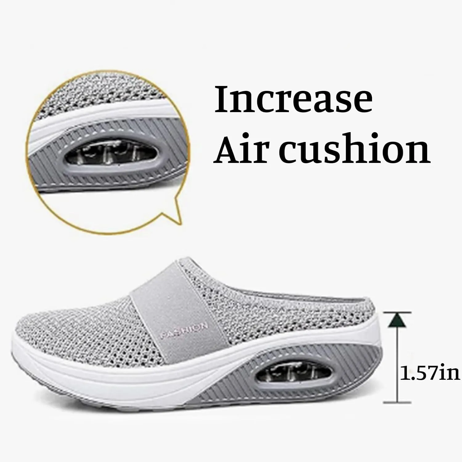 Mules for Women 2025 Backless Walking Sneakers Summer Slip-On Mule Shoes Air Cushion Platform Mesh Orthopedic Diabetic Clogs Lightweight Outdoor Slippers on Feet All Day