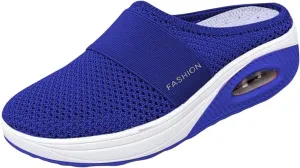 Mules for Women Comfortable Summer Comfort Mesh Hollow Out Backless Walking Sneakers Trendy Slip On Diabetic Air-Cushion Orthopedic Shoes BreathableWedge Platform Slippers with Arch Support