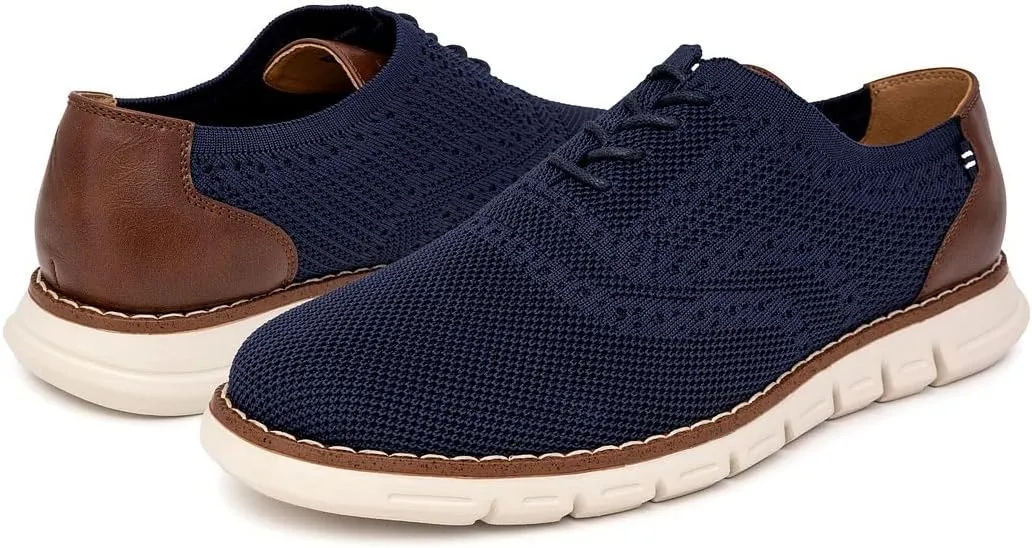 Nautica Men's Knit Dress Oxford Dress Sneakers: Breathable, Stylish, Lightweight & Comfortable - Ideal for Business or Walking