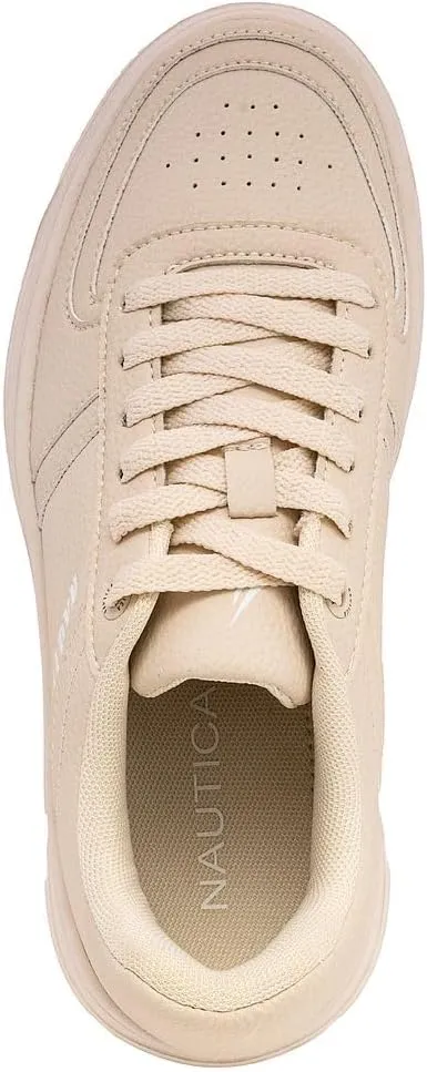 Nautica Women’s Lace-Up Fashion Sneakers – Low-Top Casual Walking & Tennis Shoes with Platform or Regular Heel