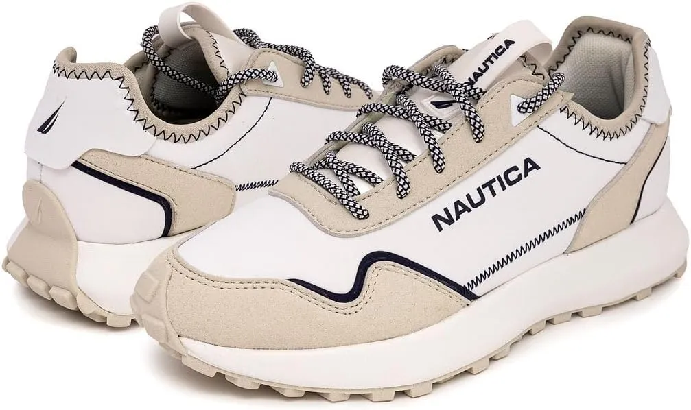 Nautica Women’s Lace-Up Fashion Sneakers – Low-Top Casual Walking & Tennis Shoes with Platform or Regular Heel