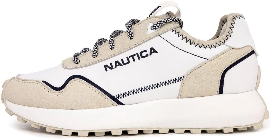 Nautica Women’s Lace-Up Fashion Sneakers – Low-Top Casual Walking & Tennis Shoes with Platform or Regular Heel