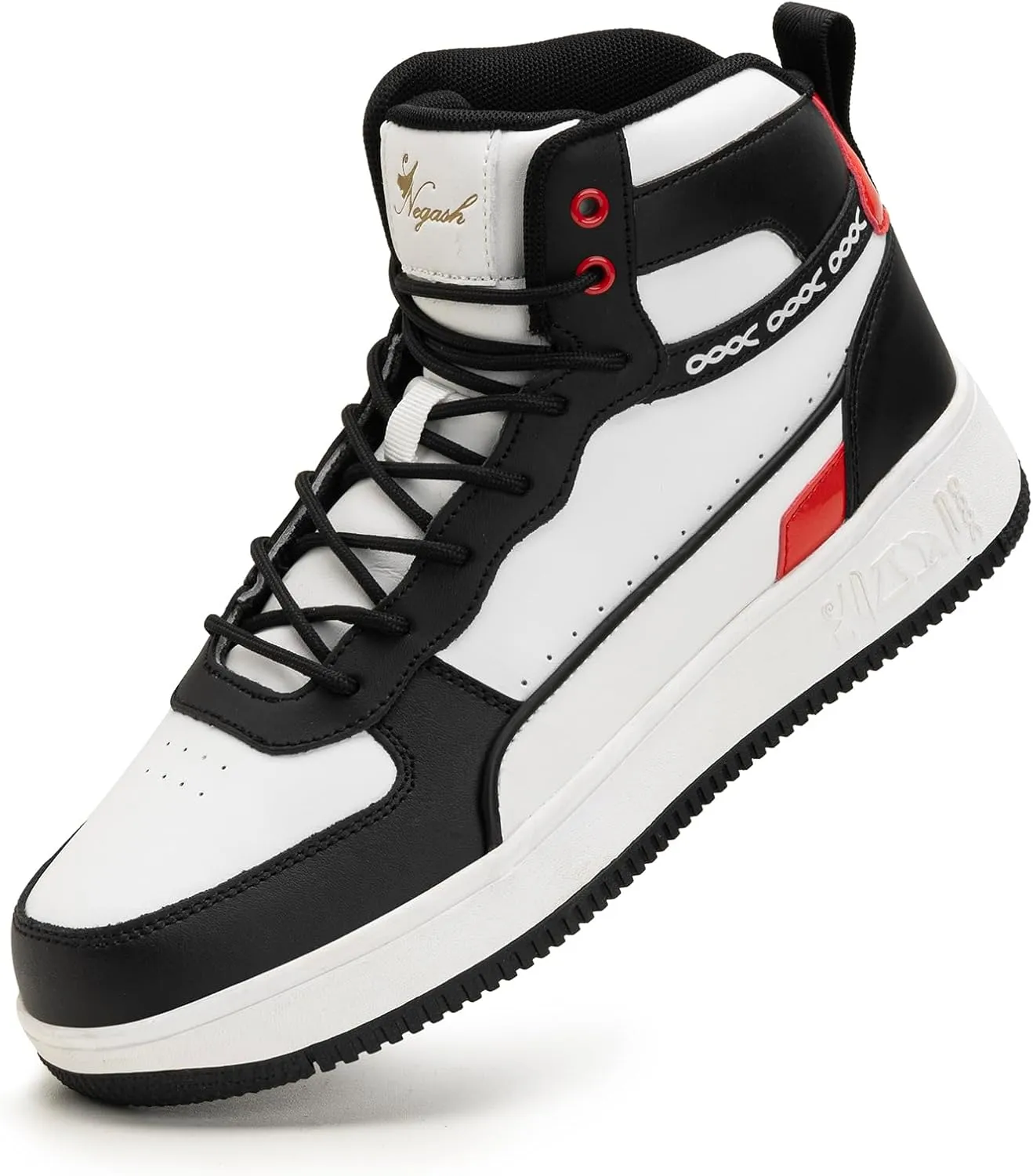 Negash High Top Sneakers for Men - Fashionable and Durable Mens Casual High-Top Sneakers with Premium Leather, Ankle Support for On & Off