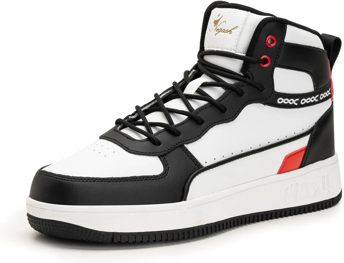 Negash High Top Sneakers for Men - Fashionable and Durable Mens Casual High-Top Sneakers with Premium Leather, Ankle Support for On & Off