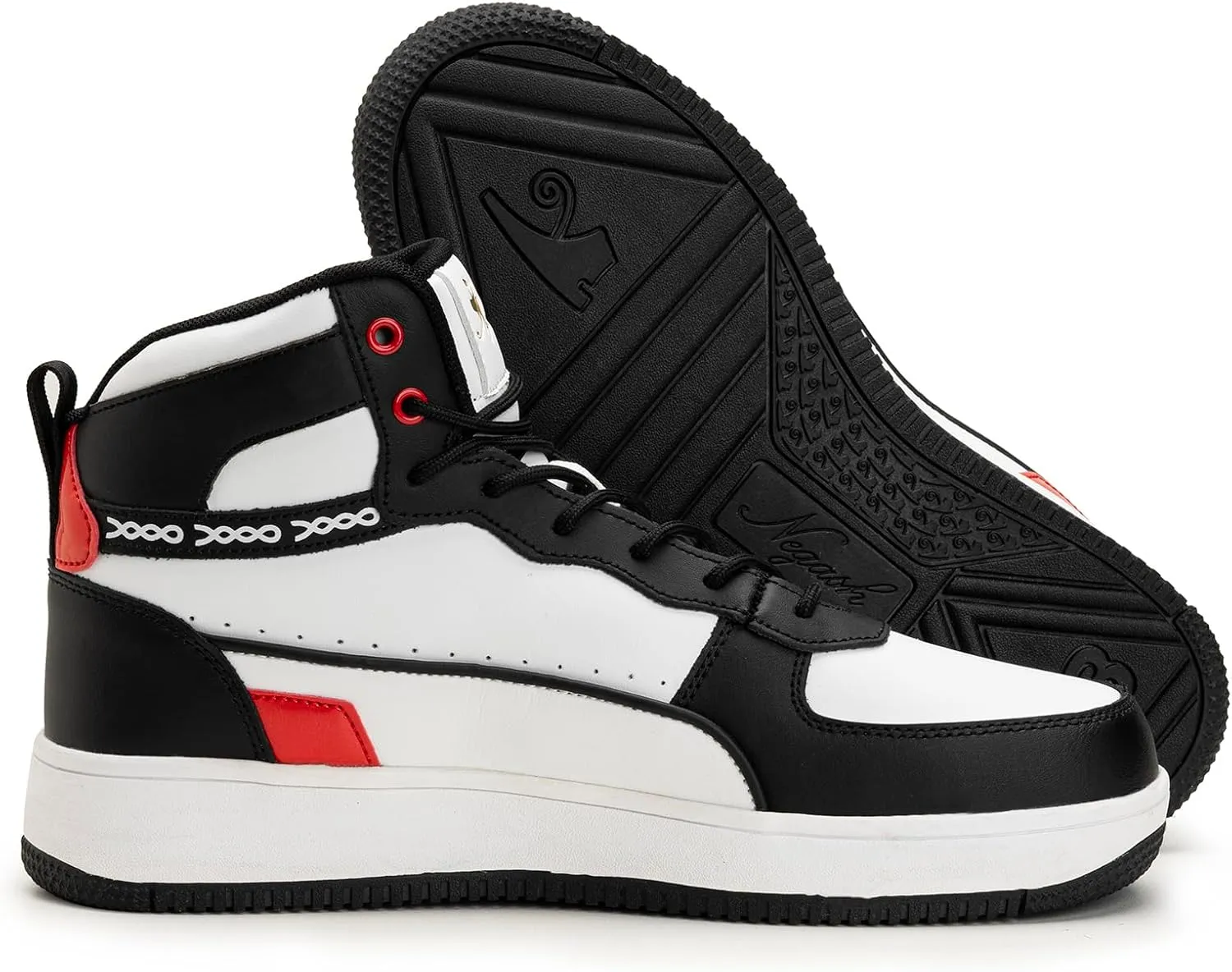 Negash High Top Sneakers for Men - Fashionable and Durable Mens Casual High-Top Sneakers with Premium Leather, Ankle Support for On & Off
