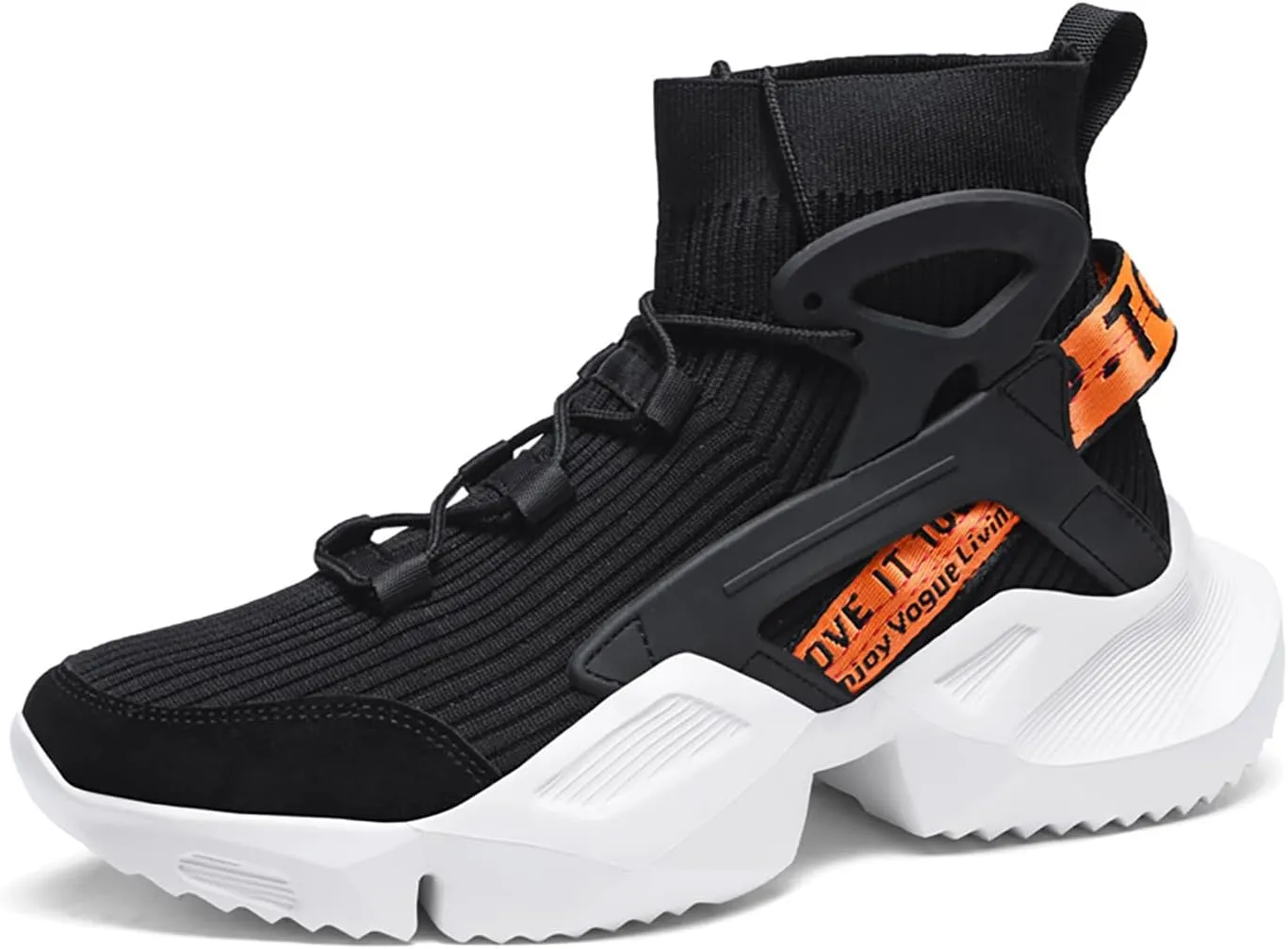 Niepce Inc Streetwear High Top Fashion Men's Knit Chunky Sneakers