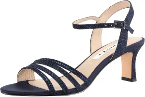 NINA Nelena - Women's Sparkling Dress Sandals with Crystal Embellishments Shoes - Elegant and Comfortable heeled Sandals for Women - Casual and Dress - Women Shoes