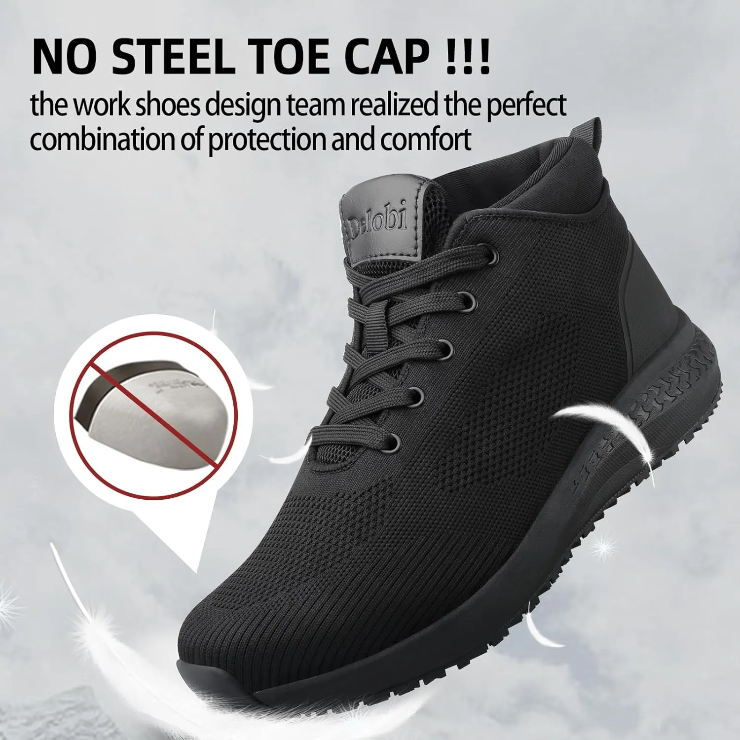 Non Slip Mens Boots Slip Resistant Work Shoes for Men Restaurant Food Service Waterproof Tactical Chef Walking Casual Shoes Breathable Mesh Militares Outdoor Work Ankle Support Boot