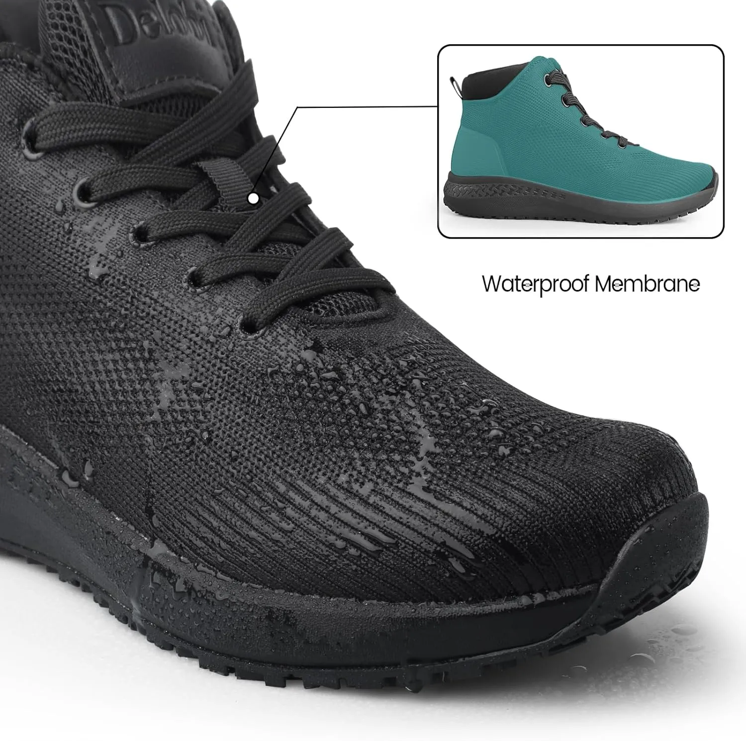 Non Slip Mens Boots Slip Resistant Work Shoes for Men Restaurant Food Service Waterproof Tactical Chef Walking Casual Shoes Breathable Mesh Militares Outdoor Work Ankle Support Boot