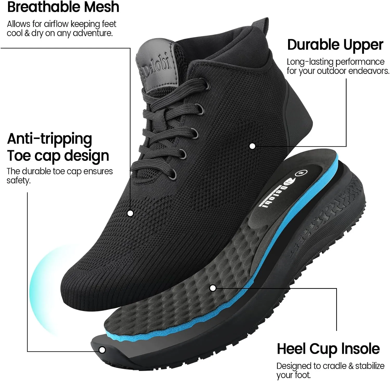 Non Slip Mens Boots Slip Resistant Work Shoes for Men Restaurant Food Service Waterproof Tactical Chef Walking Casual Shoes Breathable Mesh Militares Outdoor Work Ankle Support Boot
