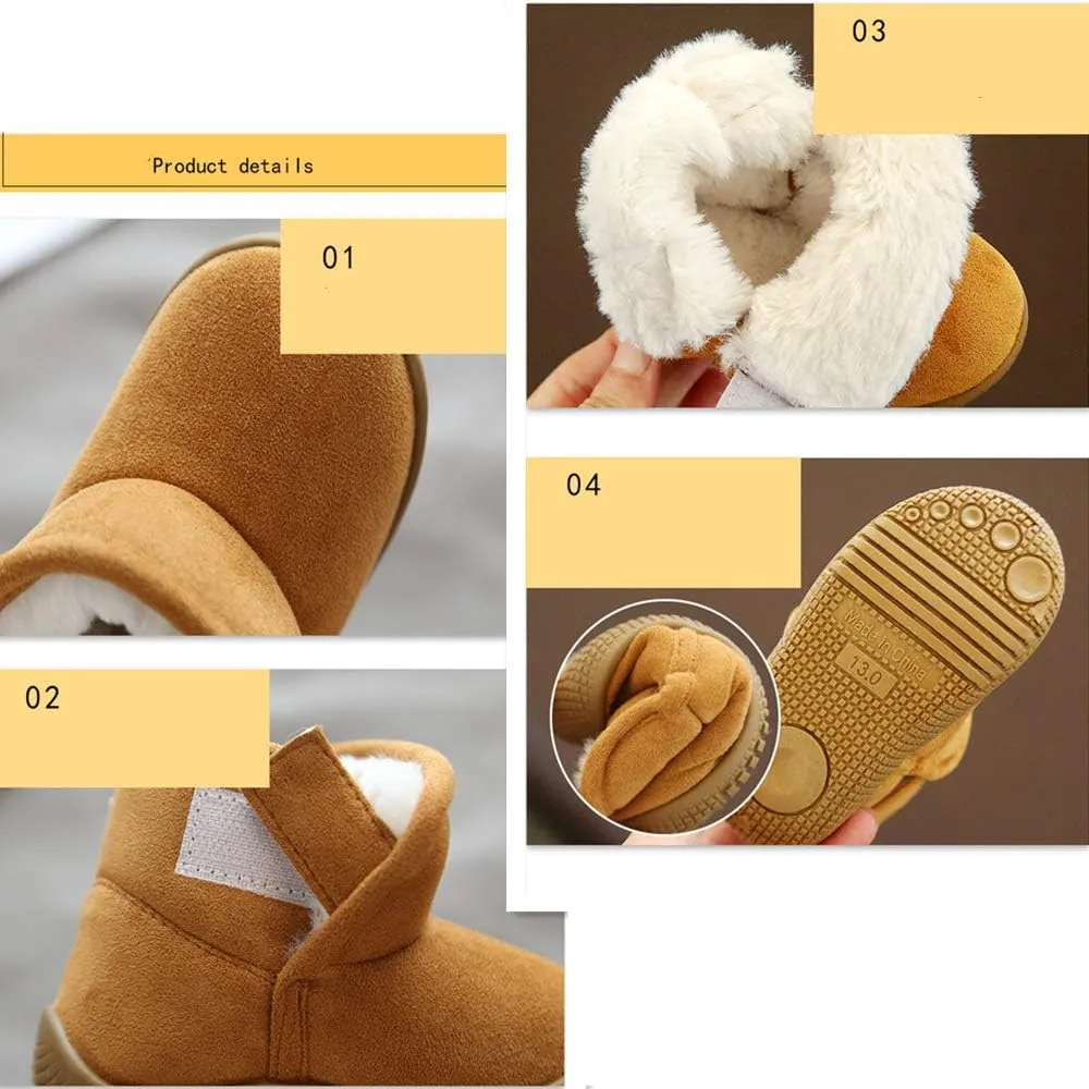 OAISNIT Baby Boy Girl Snow Boots Toddler Warm Winter Booties Anti-slip Lightweight Plush Outdoor Shoes for First Walkers 6 12 18 24 Months