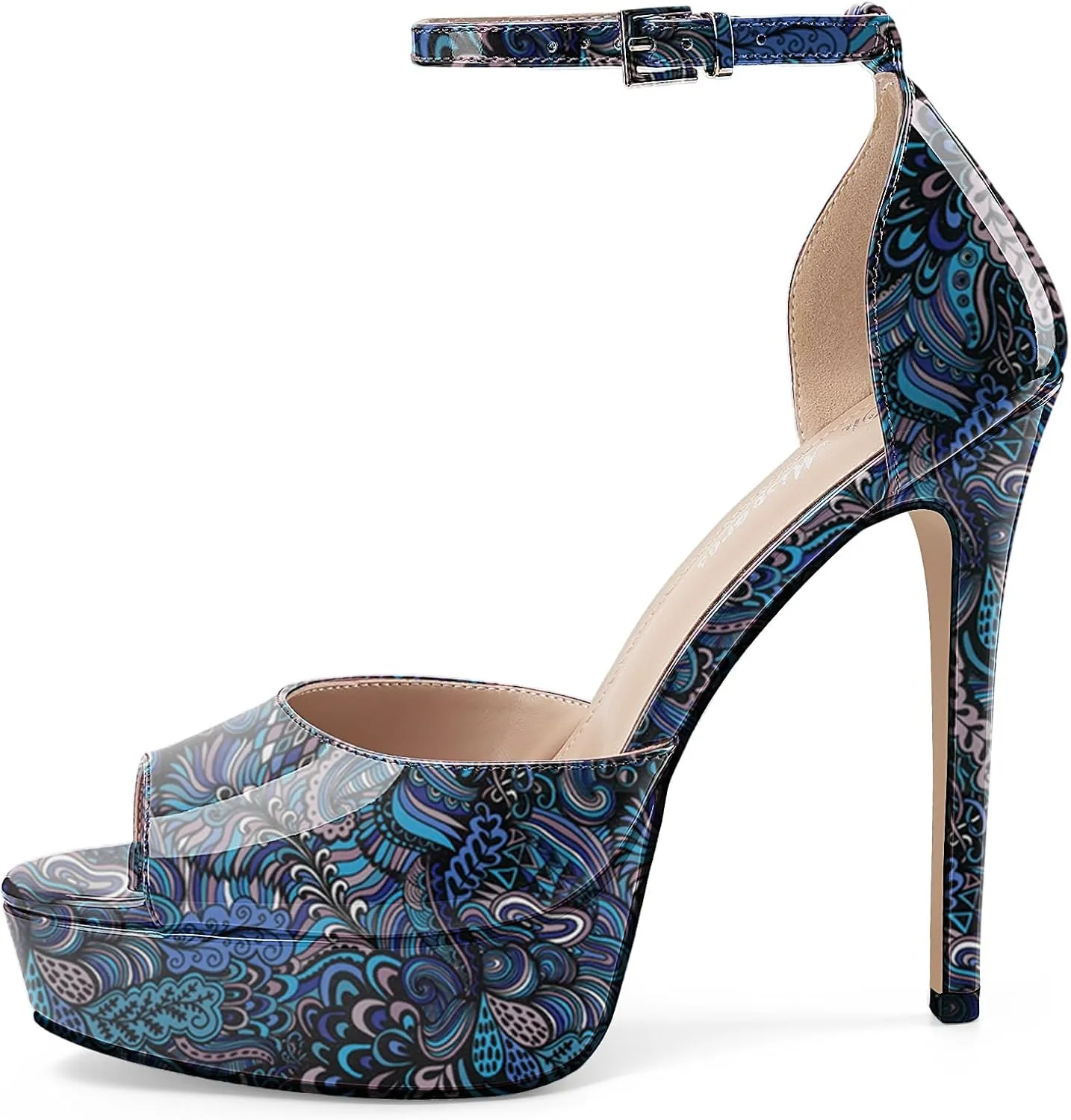 Oh Mispares Women's Stiletto High Heel Sandals Peep Toe Platform Ankle Strap Comfortable Heeled Fashion Sexy Gold Dress Heels for Wedding Evening Party Prom