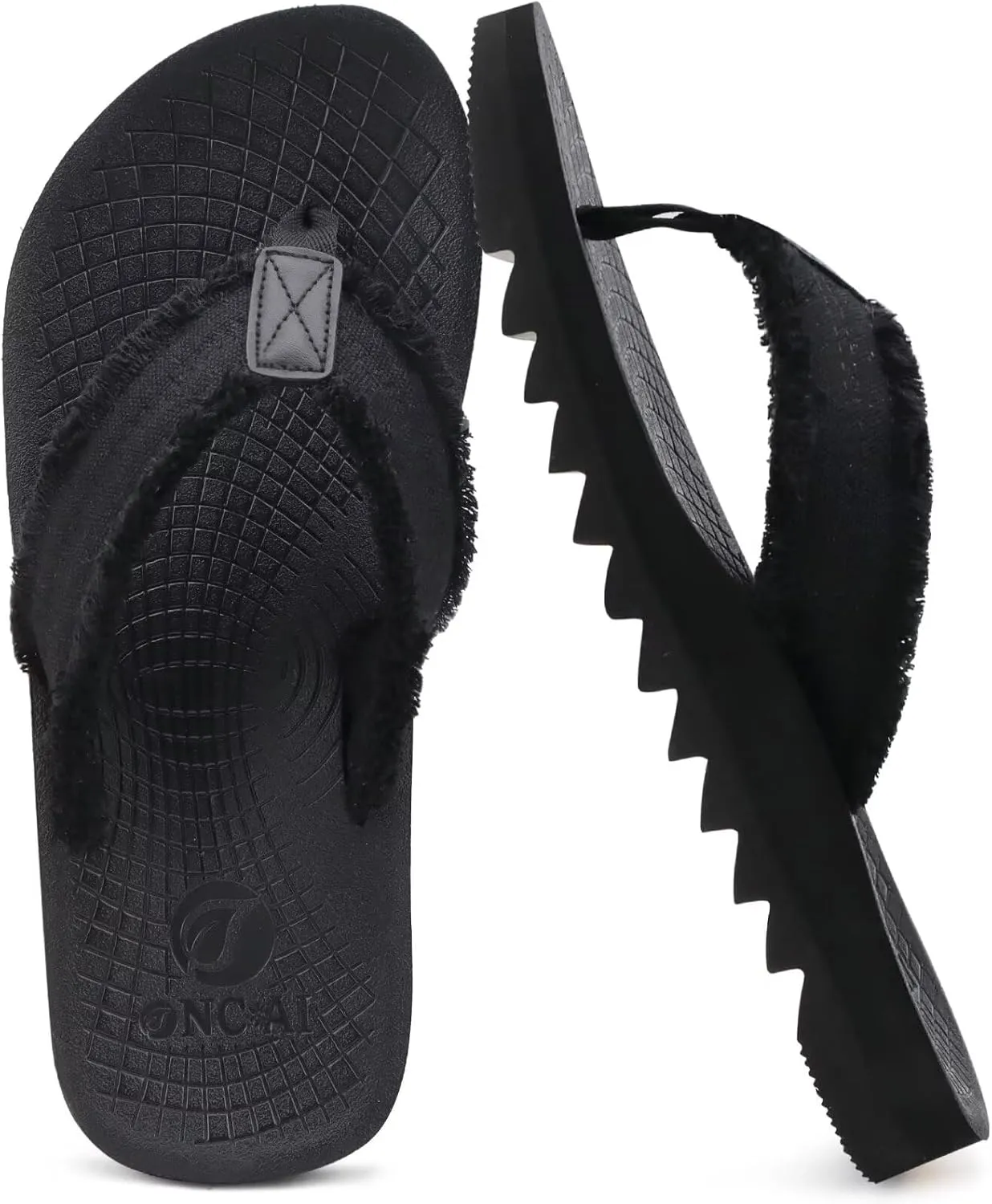 ONCAI Mens Flip Flops Summer Beach Walking Flip Flops Comfortable Soft Lightweight Recovery Cushion Slip On Sandals Size 7-15