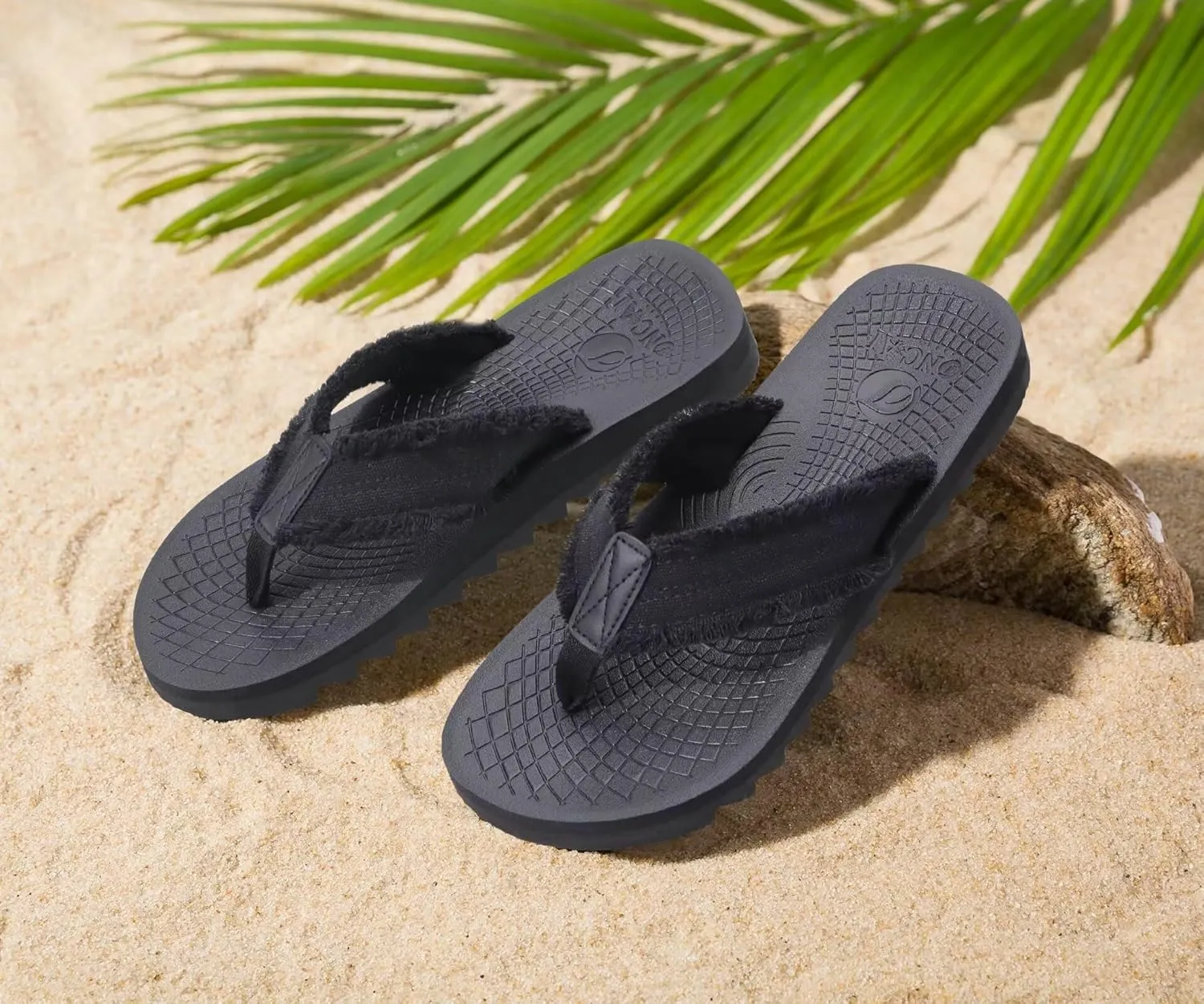 ONCAI Mens Flip Flops Summer Beach Walking Flip Flops Comfortable Soft Lightweight Recovery Cushion Slip On Sandals Size 7-15