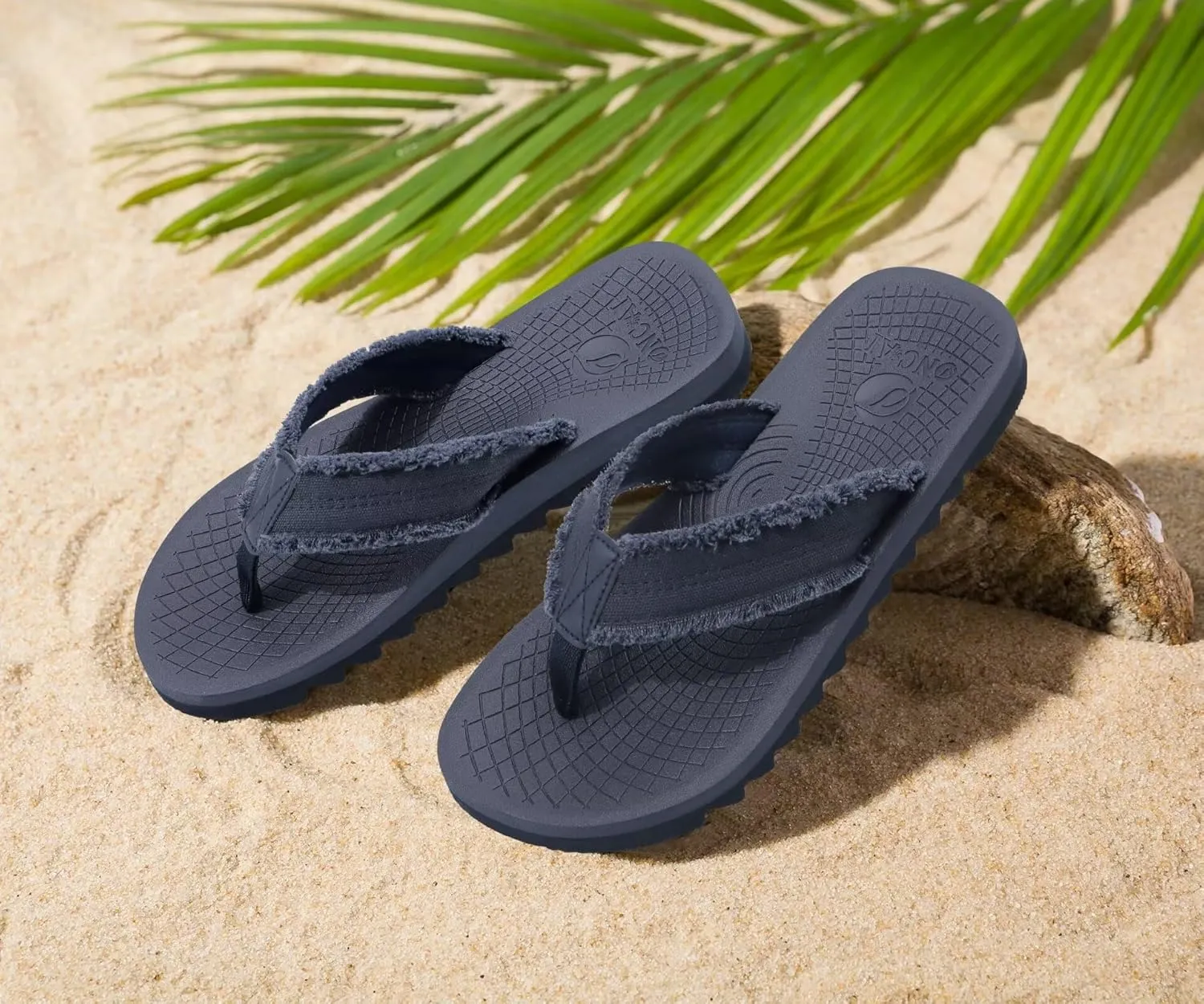ONCAI Mens Flip Flops Summer Beach Walking Flip Flops Comfortable Soft Lightweight Recovery Cushion Slip On Sandals Size 7-15