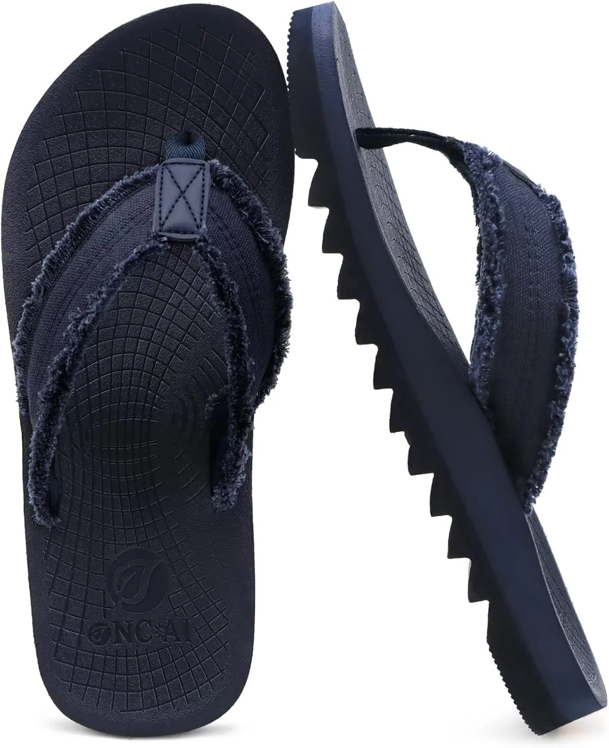 ONCAI Mens Flip Flops Summer Beach Walking Flip Flops Comfortable Soft Lightweight Recovery Cushion Slip On Sandals Size 7-15