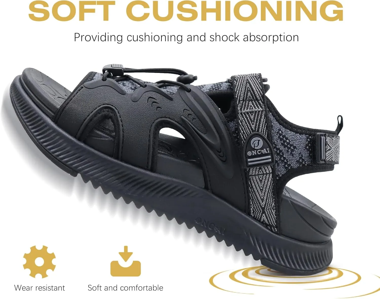 ONCAI Walking Sandals for Women,Sport Athletic Hiking Sandals With Arch Support Orthotic Outdoor Footbed for Plantar Fasciitis, Sandalias Mujer with Adjustable Straps (US Size 6-12)