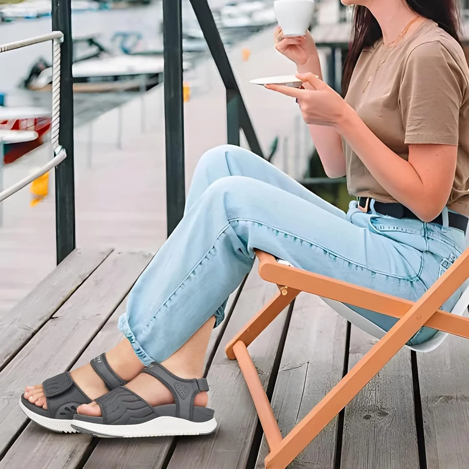 ONCAI Walking Sandals Women,Arch Support Hiking Sandals with Orthotic Outdoor Footbed for Plantar Fasciitis,Water Athletic Platform Sandalias Mujer with 3 Adjustable Strap (US Size 6-12)