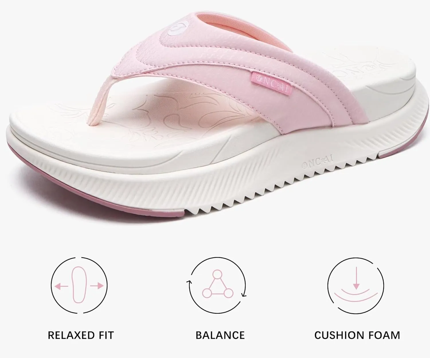 ONCAI Women's Orthotic Cushion Flip Flops Recovery Walking Sandals for Women with Arch Support Summer Comfortable Slip On Flip Flops for Womans Size 6-12