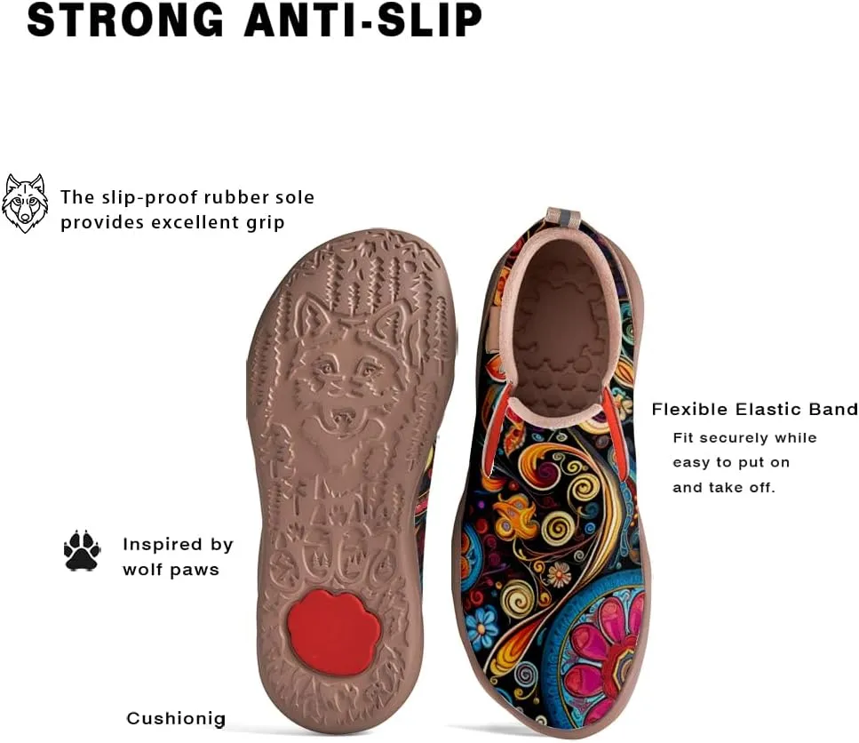 Onehorse Women's Mandala Painted Shoes Walking Travel Casual Loafers Slip On Sneakers