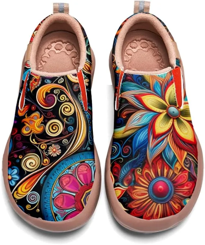 Onehorse Women's Mandala Painted Shoes Walking Travel Casual Loafers Slip On Sneakers