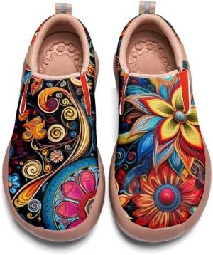 Onehorse Women's Mandala Painted Shoes Walking Travel Casual Loafers Slip On Sneakers