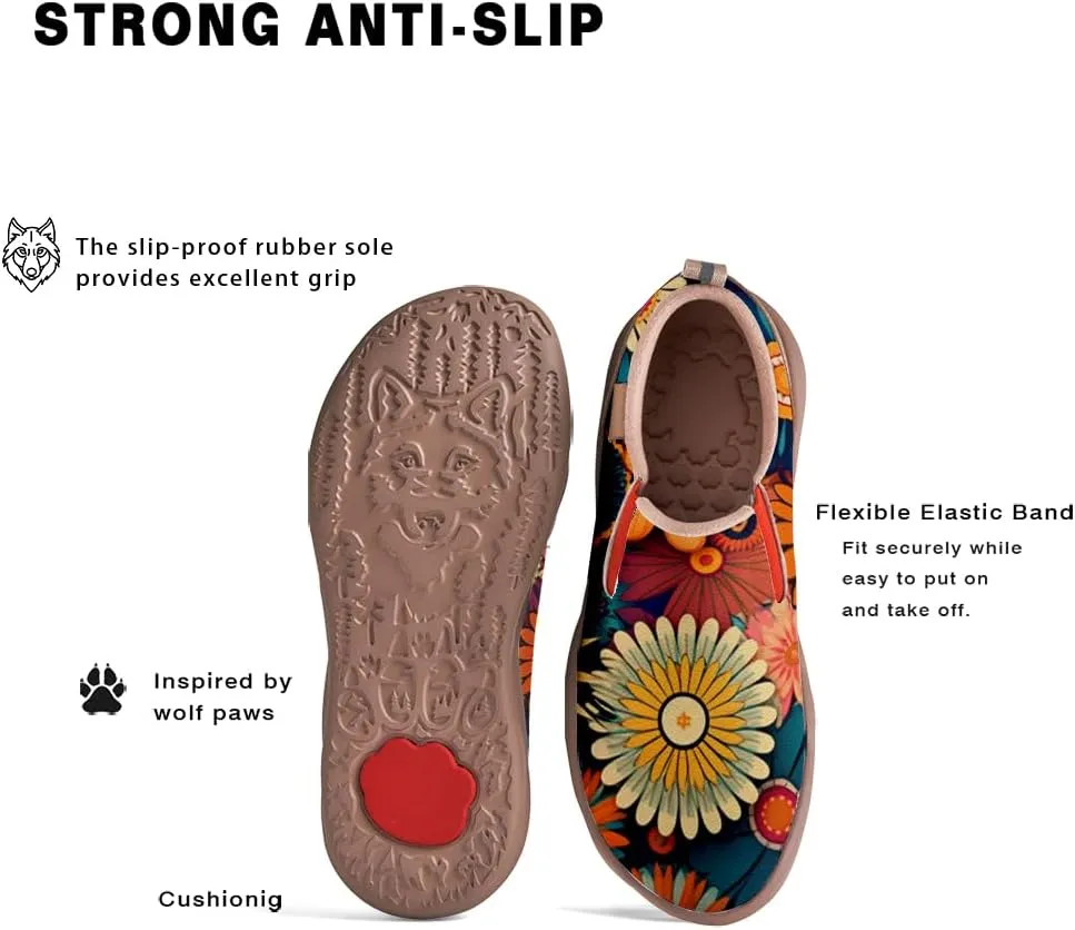 Onehorse Women's Mandala Painted Shoes Walking Travel Casual Loafers Slip On Sneakers