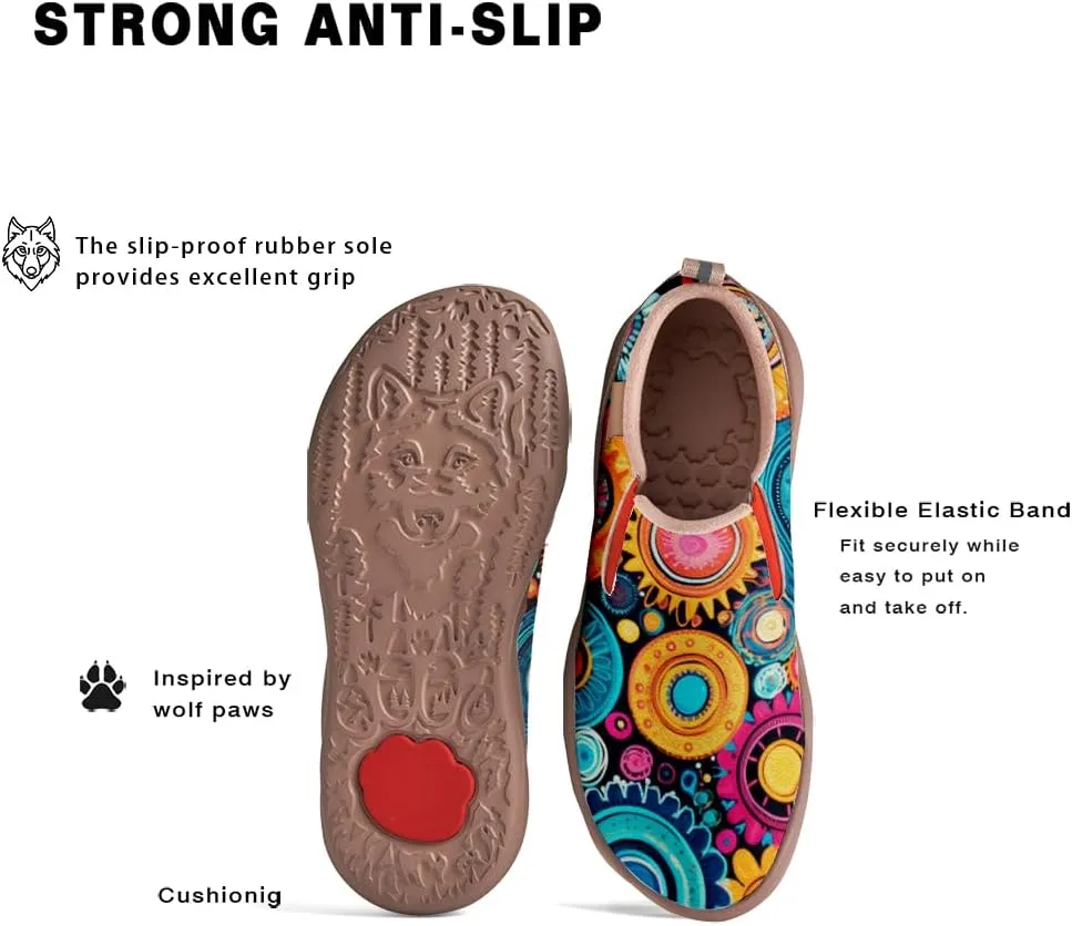 Onehorse Women's Mandala Painted Shoes Walking Travel Casual Loafers Slip On Sneakers