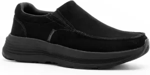 OrthoComfoot Men's Orthopedic Leather Dress Walking Shoes: Casual Arch Support Slip-On Loafers for Plantar Fasciitis, Comfortable Orthotic Shoes for Foot and Heel Pain Relief