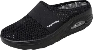 Orthopedic Shoes for Women Diabetic Slip-on Shoes Air Cushion Walking Shoe Mesh Knitted Slippers Sneakers with Arch Support