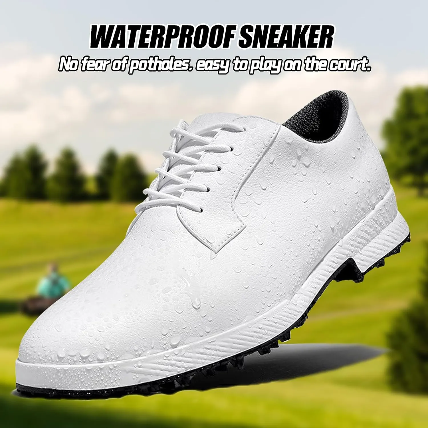 PGM Golf Shoes Mens - Summer Breathable Mens Golf Shoes Spiked - Golf Training Sport Sneakers Anti Slip Walking Footwears Outdoor
