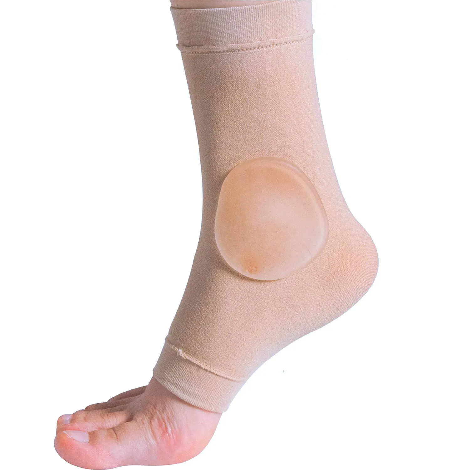 Povihome Elasticated Malleolar Sleeve with Two Gel Pads for Ankle Bone Cushioning & Protector, Great for Running, Skating, Cleats and Athletic Footwear - 1 Pair
